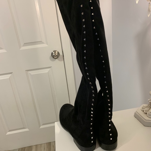 NWOT Marc Fisher Black Suede Knee High Boots - Picture 6 of 12